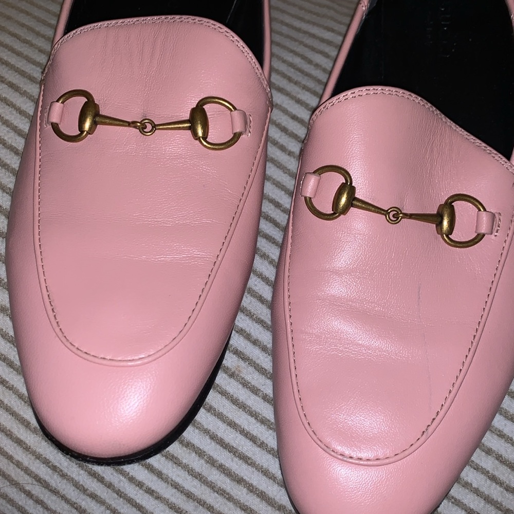 Gucci Made in Italy Lambskin Womens Brixton Horsebit Loafers 39 Perfect Pink - Picture 2 of 10